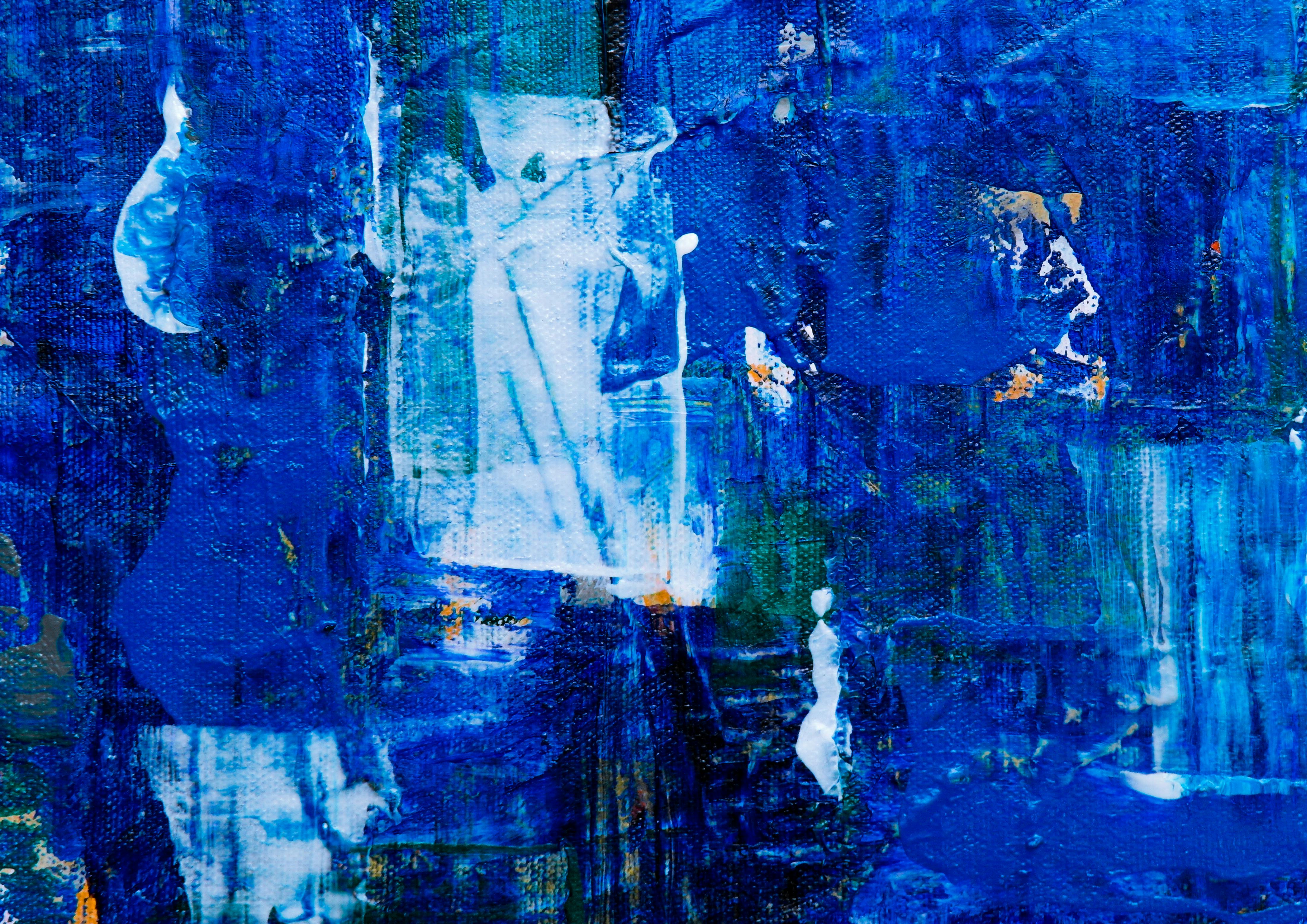 blue abstract painting