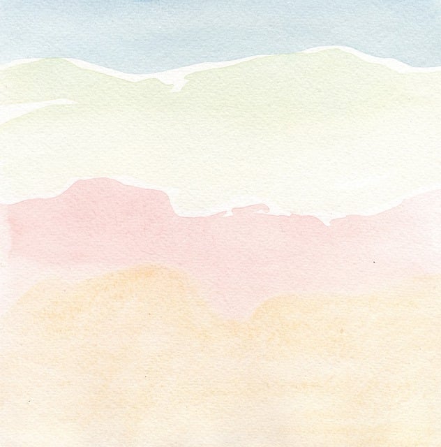pink blue and white landscape-like watercolor